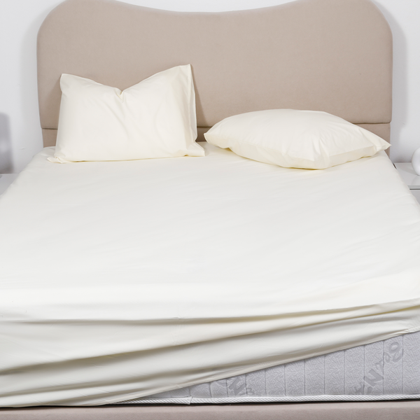 Pure Percale Cotton, Fitted bedsheet set, Ivory