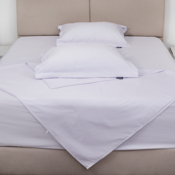 Pure Percale Cotton, Flat bed sheet set - White