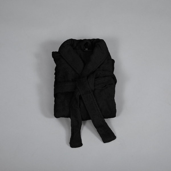 Pure Cotton Bathrobe, Black