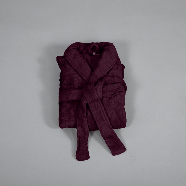 Pure Cotton Bathrobe, Burgundy